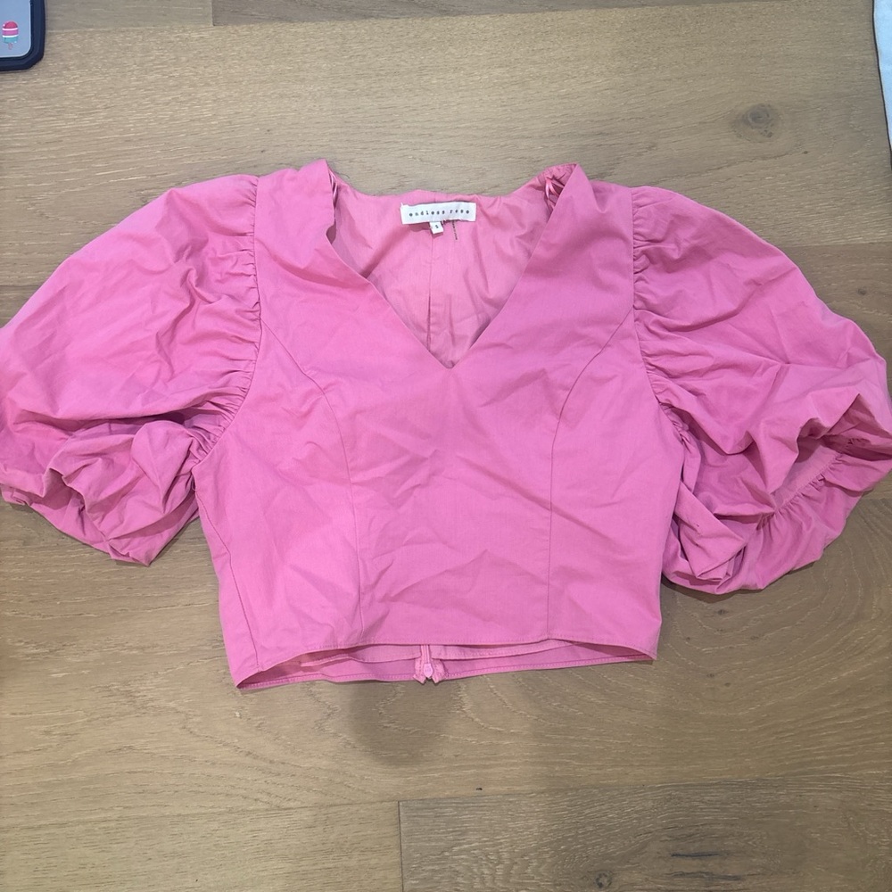 Endless Rose Pink Puff Sleeve Blouse